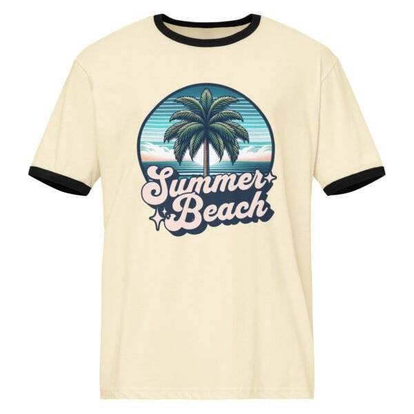 Stand out this season with our Summer Beach Graphic Preppy Outfit Ringer T-Shirt. Shop trendy beach vibes with classic preppy comfort!