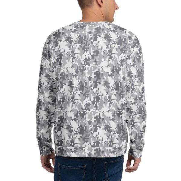 Covert Comfort: The Military Pixel Camouflage Unisex Sweatshirt seamlessly combines tactical-inspired style with everyday comfort, featuring a modern pixelated camouflage pattern that adds a sleek, edgy aesthetic. Crafted from soft, durable fabrics like cotton or a cotton-polyester blend, it provides warmth and flexibility for all-day wear. Its unisex design ensures a versatile fit for various body types, while details such as a ribbed neckline, cuffs, and waistband enhance comfort and durability. Perfect for casual outings, streetwear fashion, or layering, this sweatshirt offers a stylish way to incorporate military-inspired design into your wardrobe while maintaining effortless comfort.
