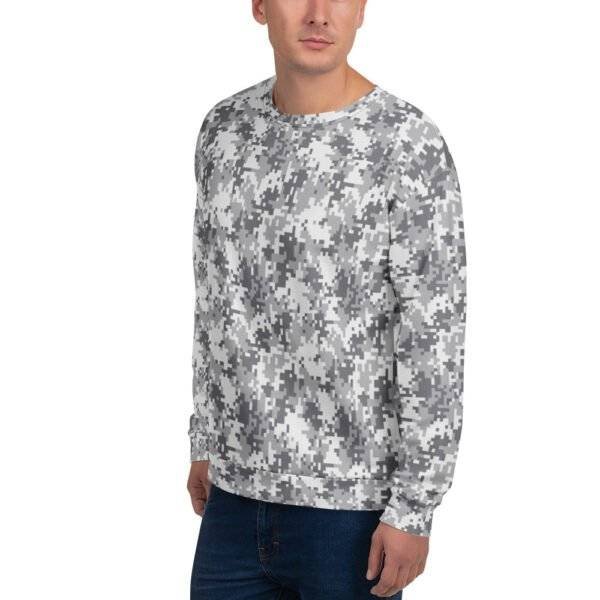 Covert Comfort: The Military Pixel Camouflage Unisex Sweatshirt seamlessly combines tactical-inspired style with everyday comfort, featuring a modern pixelated camouflage pattern that adds a sleek, edgy aesthetic. Crafted from soft, durable fabrics like cotton or a cotton-polyester blend, it provides warmth and flexibility for all-day wear. Its unisex design ensures a versatile fit for various body types, while details such as a ribbed neckline, cuffs, and waistband enhance comfort and durability. Perfect for casual outings, streetwear fashion, or layering, this sweatshirt offers a stylish way to incorporate military-inspired design into your wardrobe while maintaining effortless comfort.