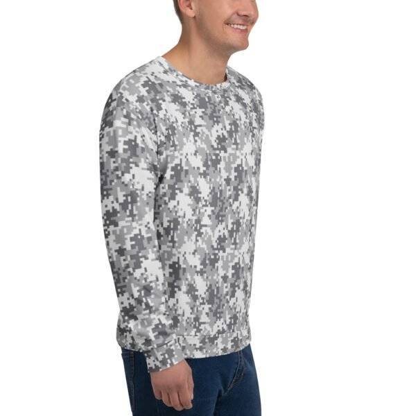Covert Comfort: The Military Pixel Camouflage Unisex Sweatshirt seamlessly combines tactical-inspired style with everyday comfort, featuring a modern pixelated camouflage pattern that adds a sleek, edgy aesthetic. Crafted from soft, durable fabrics like cotton or a cotton-polyester blend, it provides warmth and flexibility for all-day wear. Its unisex design ensures a versatile fit for various body types, while details such as a ribbed neckline, cuffs, and waistband enhance comfort and durability. Perfect for casual outings, streetwear fashion, or layering, this sweatshirt offers a stylish way to incorporate military-inspired design into your wardrobe while maintaining effortless comfort.