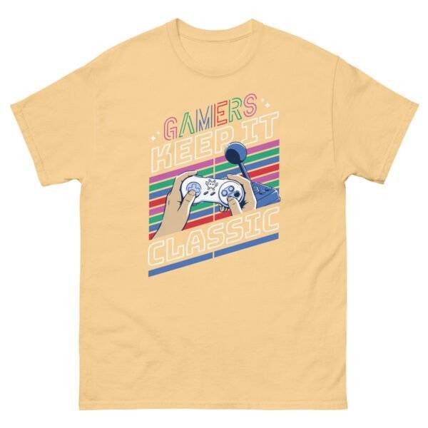 Classic Gaming Style: The Perfect T-Shirt for Gamers Show off your love for retro games with Classic Gaming Style: The Perfect T-Shirt for Gamers. Level up your wardrobe today! The Classic Gaming Style T-Shirt is an ideal choice for gamers who want to showcase their love for retro and timeless video games, featuring nostalgic graphics or themes that celebrate gaming history. Designed for comfort and style, this tee appeals to both casual and dedicated gamers, making it a versatile addition to any gaming wardrobe. Its classic aesthetic and universal appeal make it a perfect gift for gaming enthusiasts, allowing them to express their passion for gaming culture effortlessly.