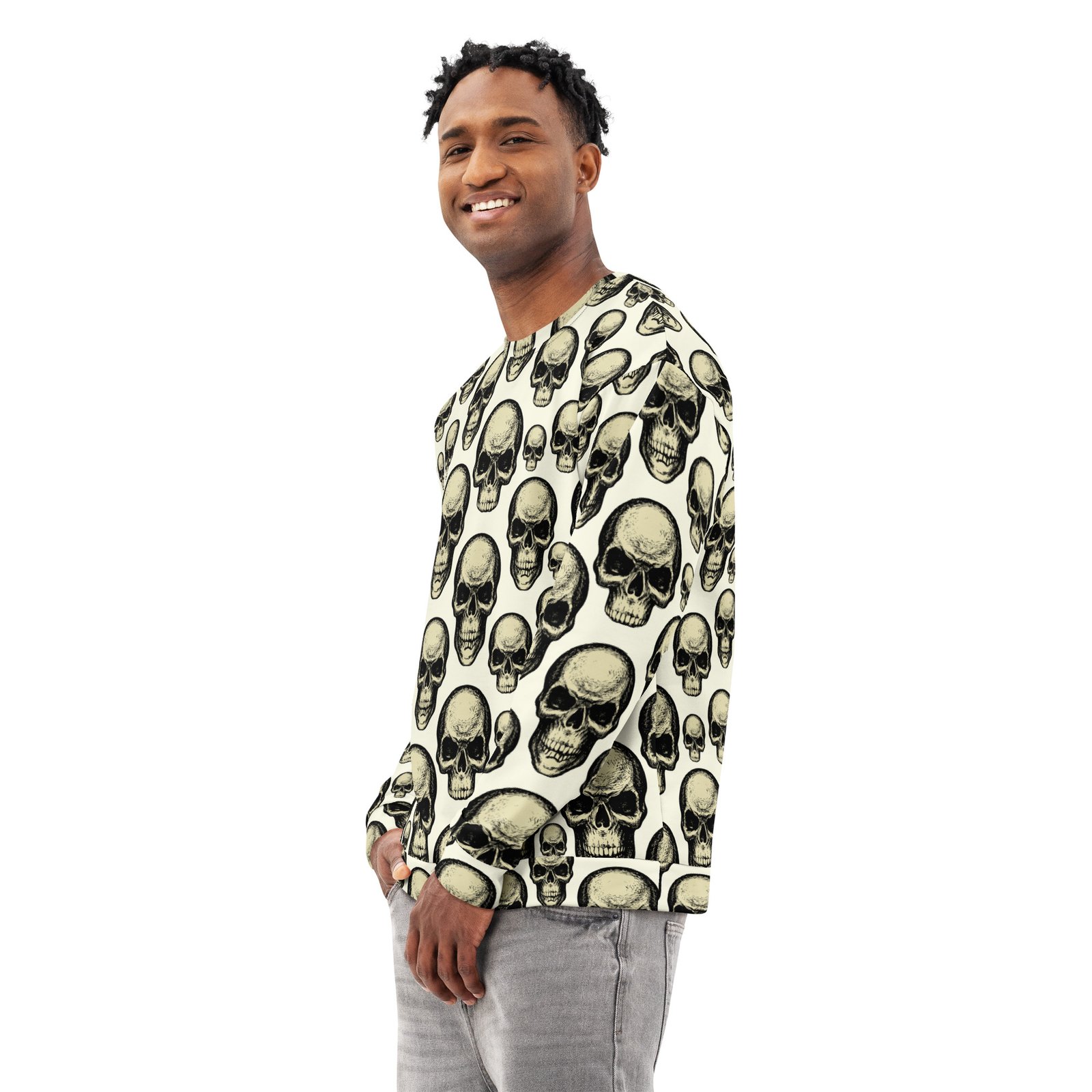 Trendy Unisex Cotton Sweatshirt with a Human Skull Print Shop the Trendy Unisex Cotton Sweatshirt with a Human Skull Print. Comfort meets style in this modern must-have! Grab yours today and stand out.