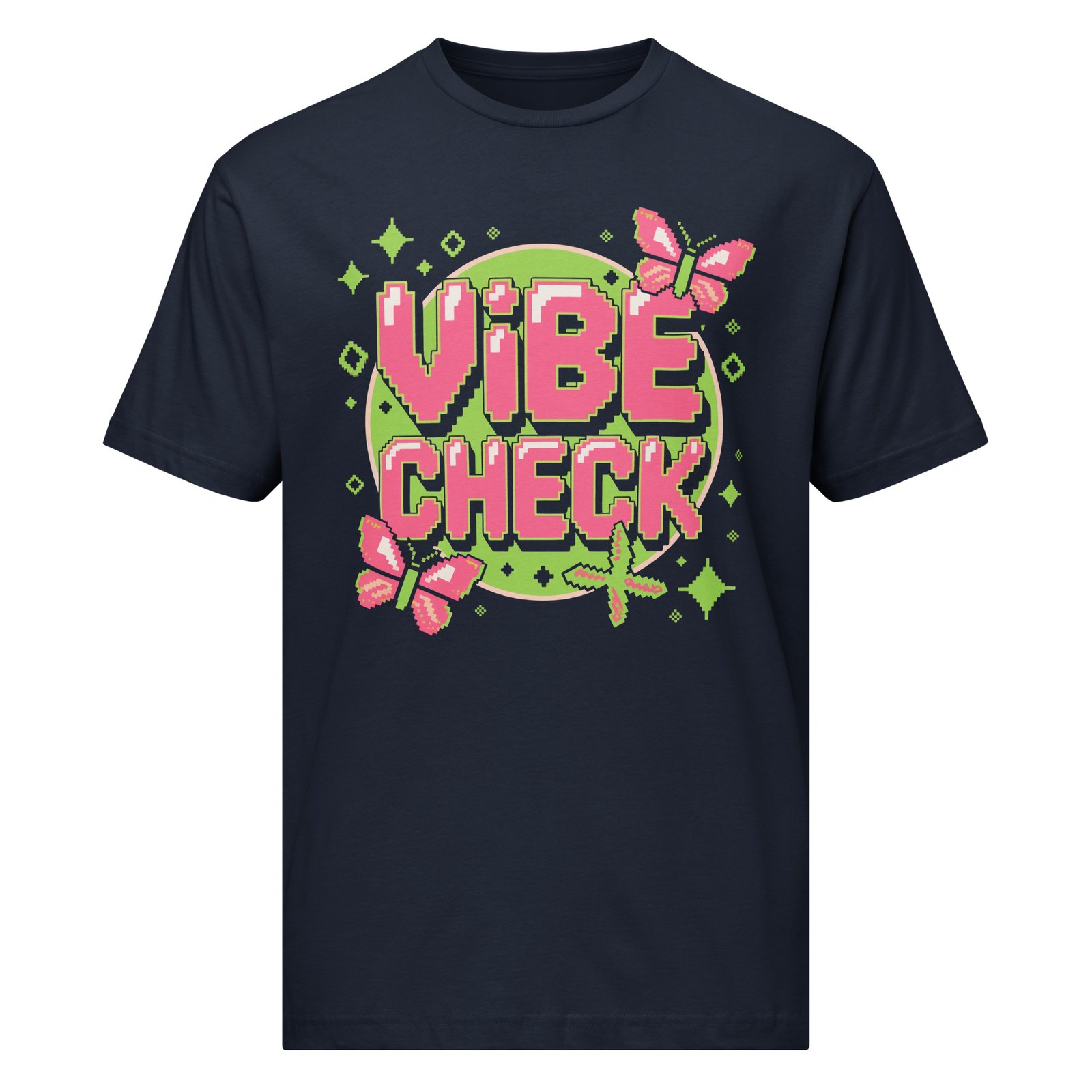 Vibe Check Pixel Art T-Shirt: A Stylish Unisex Chic Apparel Show your style with the Vibe Check Pixel Art T-Shirt: A Stylish Unisex Chic Apparel. Trendy, comfortable, and perfect for everyone!