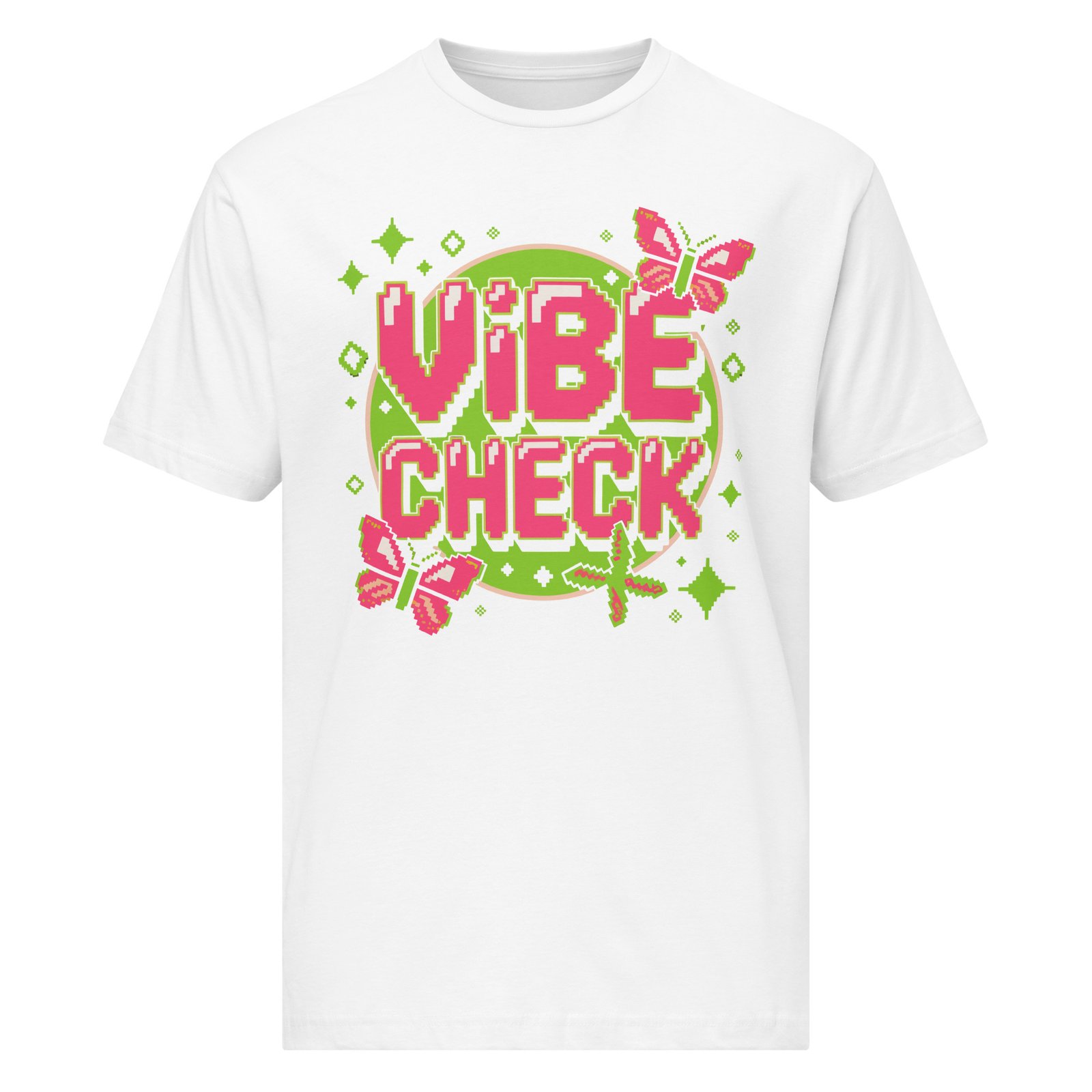 Vibe Check Pixel Art T-Shirt: A Stylish Unisex Chic Apparel Show your style with the Vibe Check Pixel Art T-Shirt: A Stylish Unisex Chic Apparel. Trendy, comfortable, and perfect for everyone!